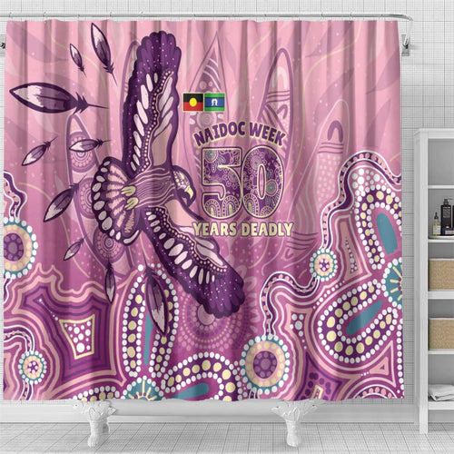 NAIDOC Week - 50 Years Deadly Shower Curtain Pastel Wings