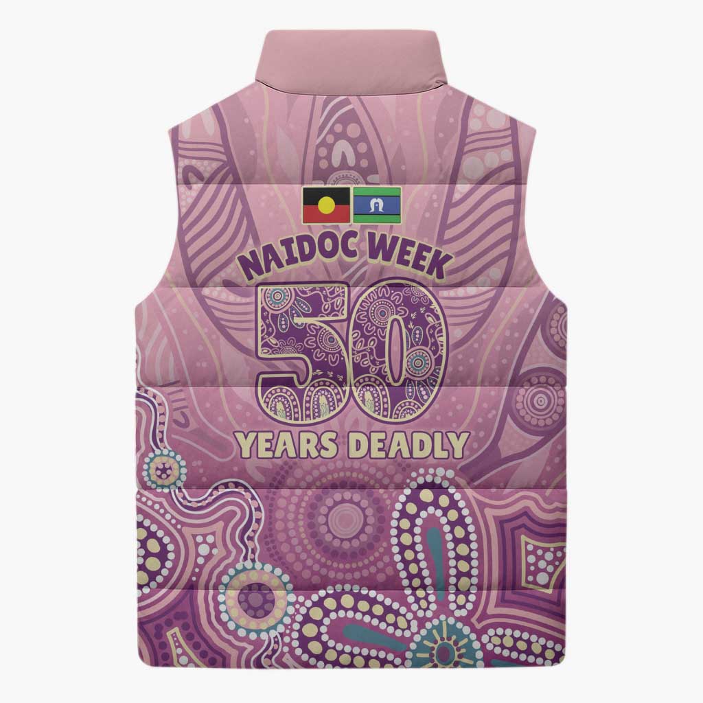 NAIDOC Week - 50 Years Deadly Sleeveless Puffer Jacket Pastel Wings