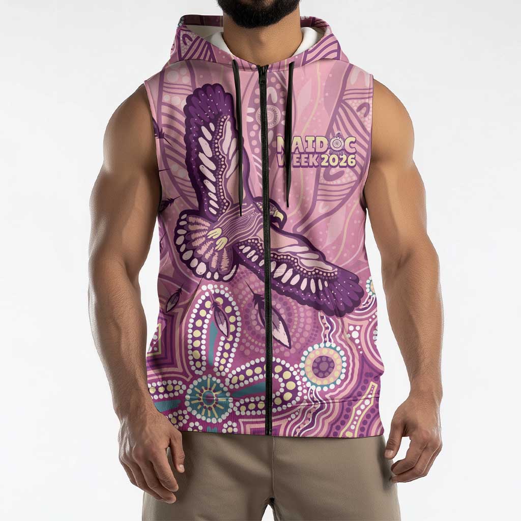 NAIDOC Week - 50 Years Deadly Sleeveless Zip Hoodie Pastel Wings