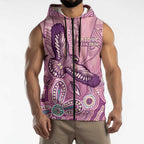 NAIDOC Week - 50 Years Deadly Sleeveless Zip Hoodie Pastel Wings