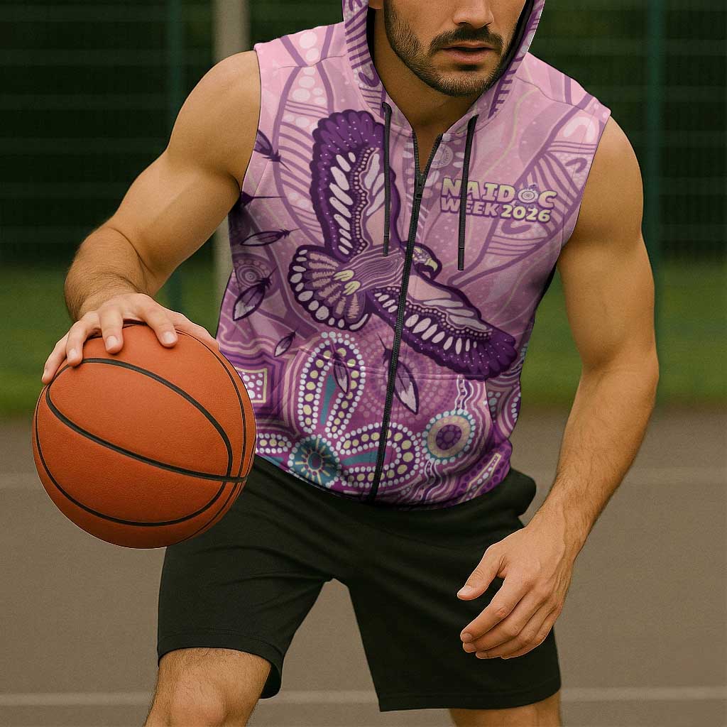 NAIDOC Week - 50 Years Deadly Sleeveless Zip Hoodie Pastel Wings