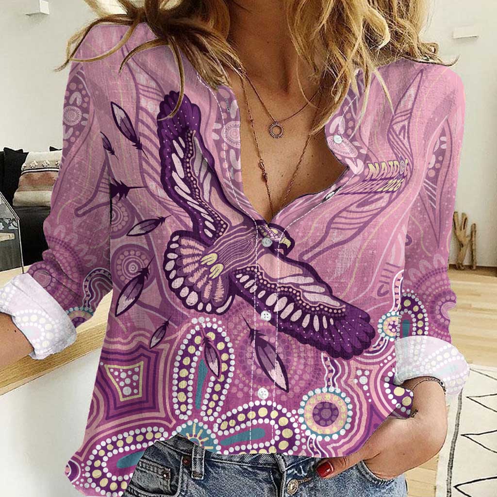 NAIDOC Week - 50 Years Deadly Women Casual Shirt Pastel Wings