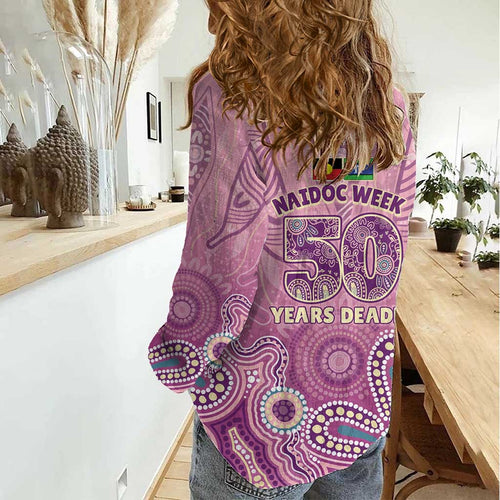 NAIDOC Week - 50 Years Deadly Women Casual Shirt Pastel Wings