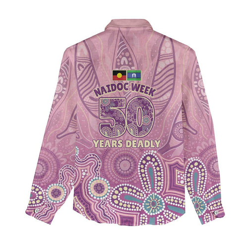 NAIDOC Week - 50 Years Deadly Women Casual Shirt Pastel Wings