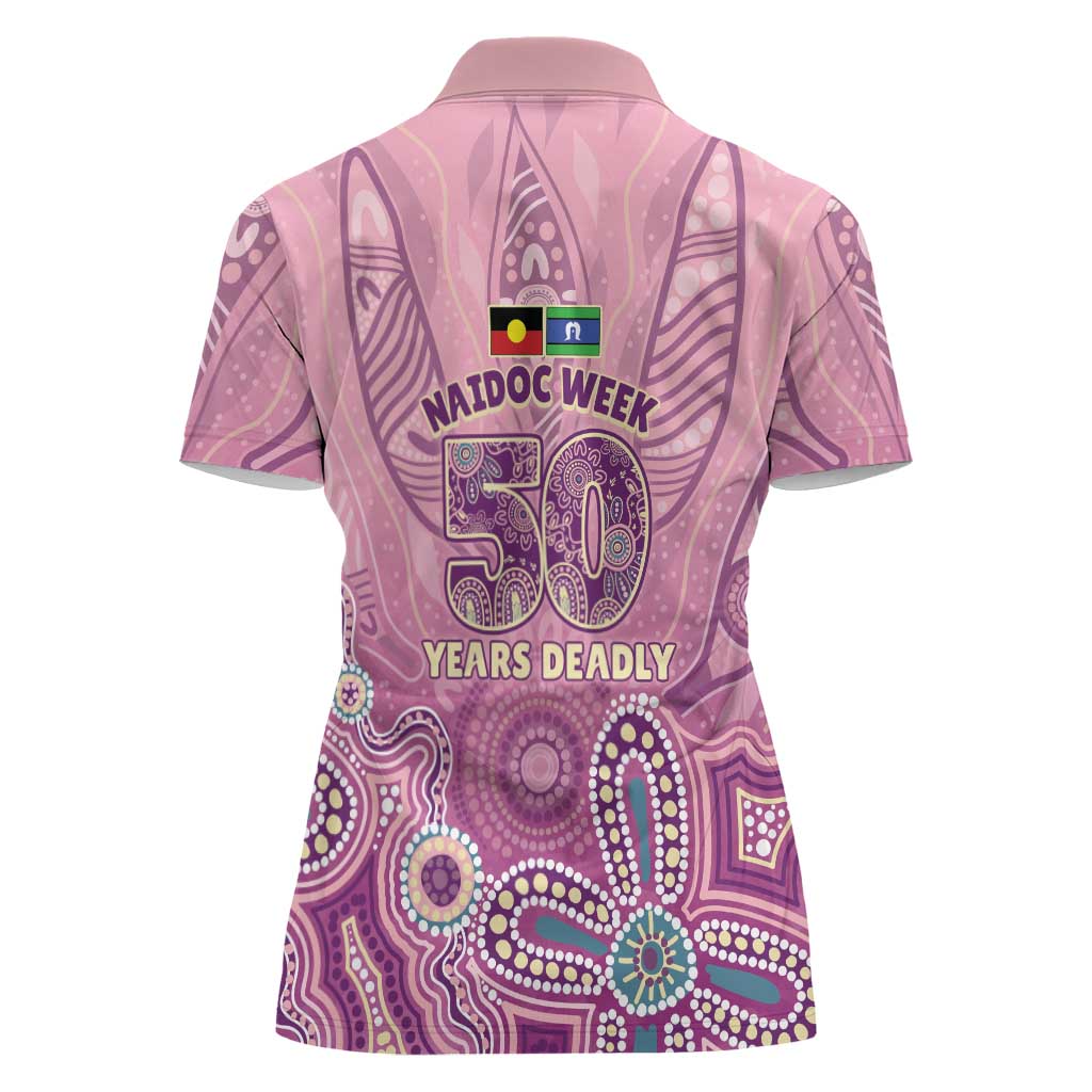 NAIDOC Week - 50 Years Deadly Women Polo Shirt Pastel Wings