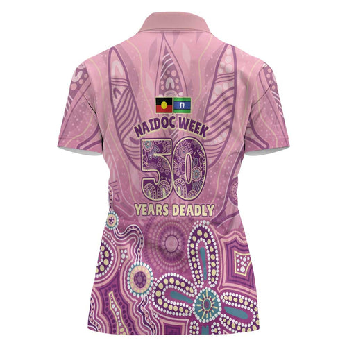 NAIDOC Week - 50 Years Deadly Women Polo Shirt Pastel Wings