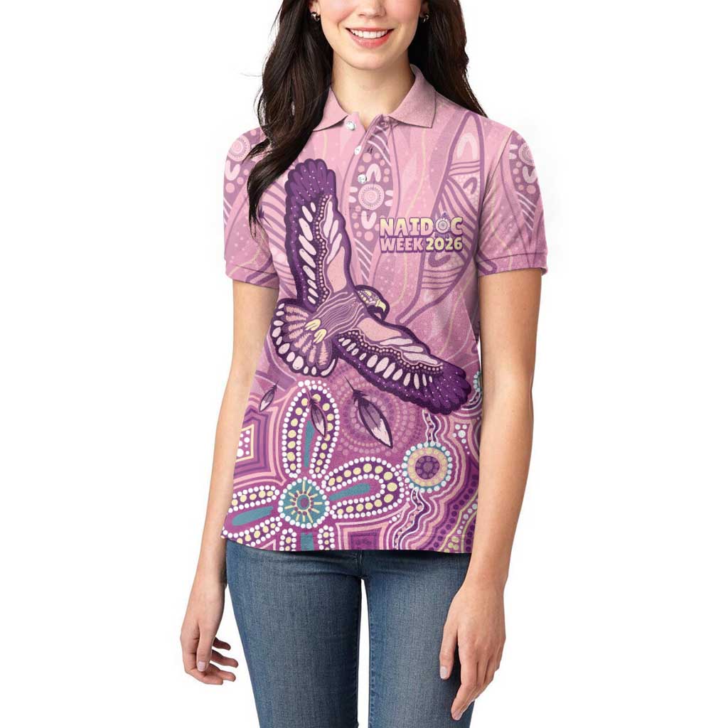NAIDOC Week - 50 Years Deadly Women Polo Shirt Pastel Wings
