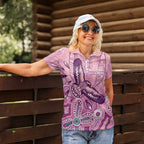NAIDOC Week - 50 Years Deadly Women Polo Shirt Pastel Wings
