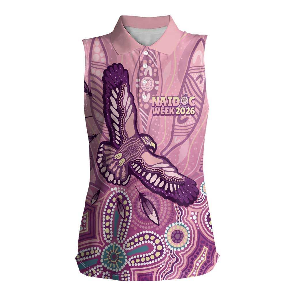 NAIDOC Week - 50 Years Deadly Women Sleeveless Polo Shirt Pastel Wings