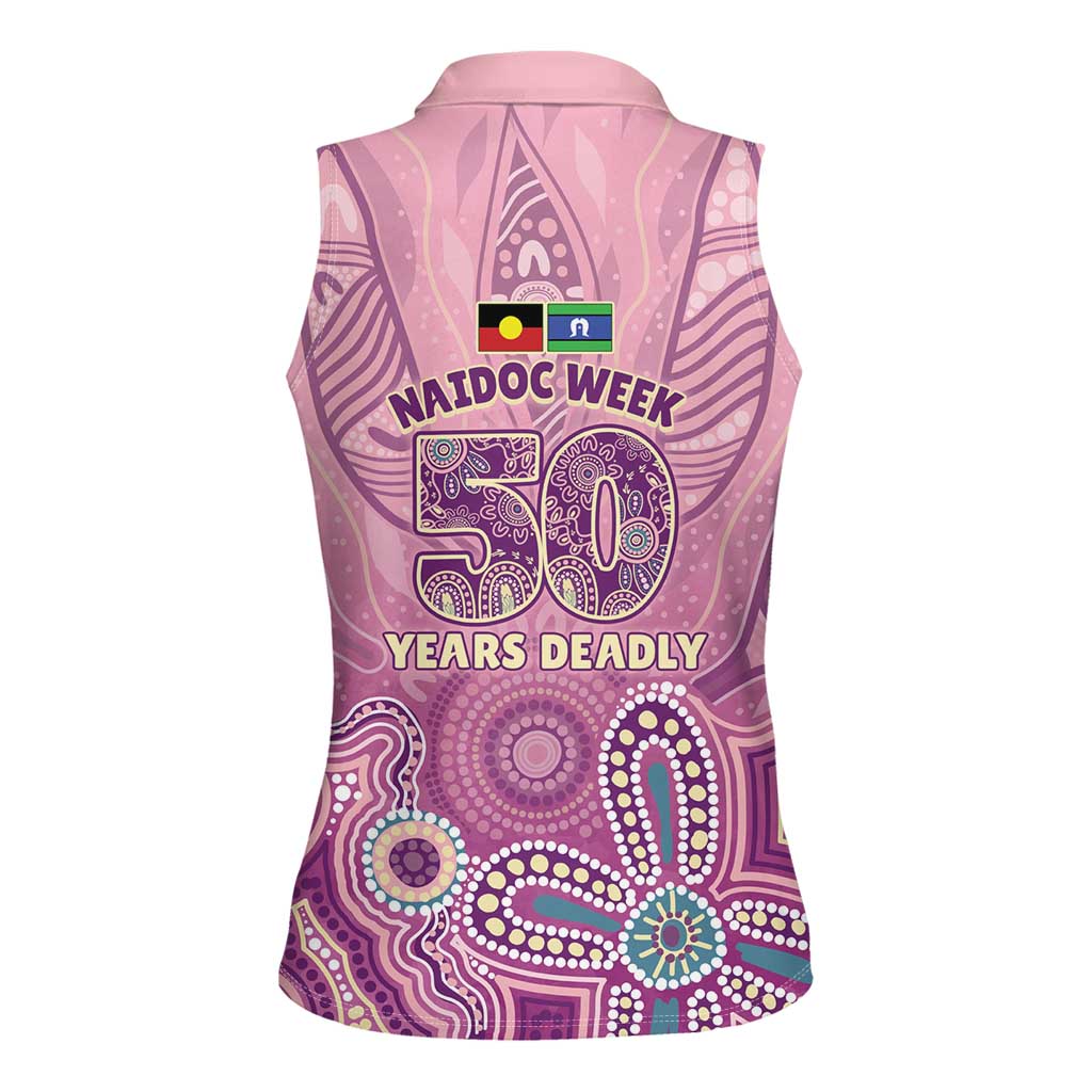 NAIDOC Week - 50 Years Deadly Women Sleeveless Polo Shirt Pastel Wings