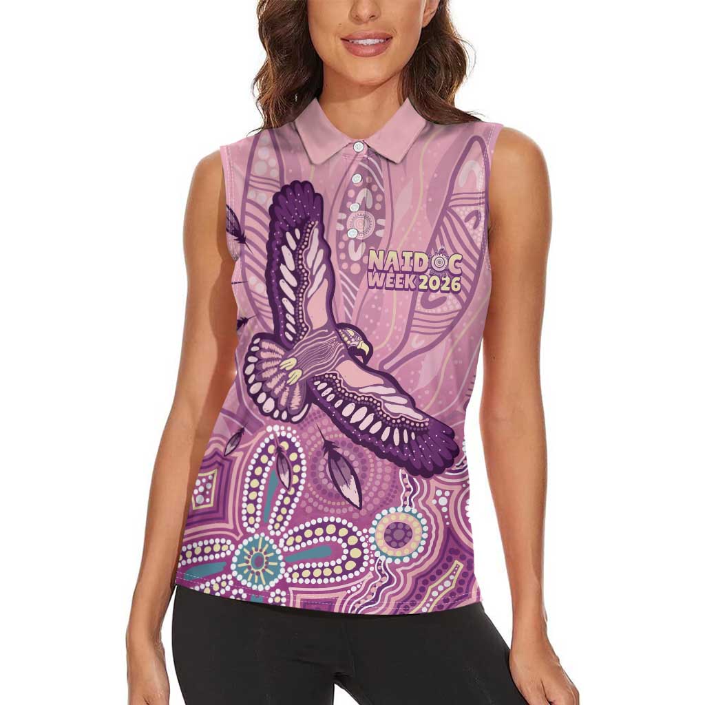NAIDOC Week - 50 Years Deadly Women Sleeveless Polo Shirt Pastel Wings