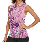 NAIDOC Week - 50 Years Deadly Women Sleeveless Polo Shirt Pastel Wings