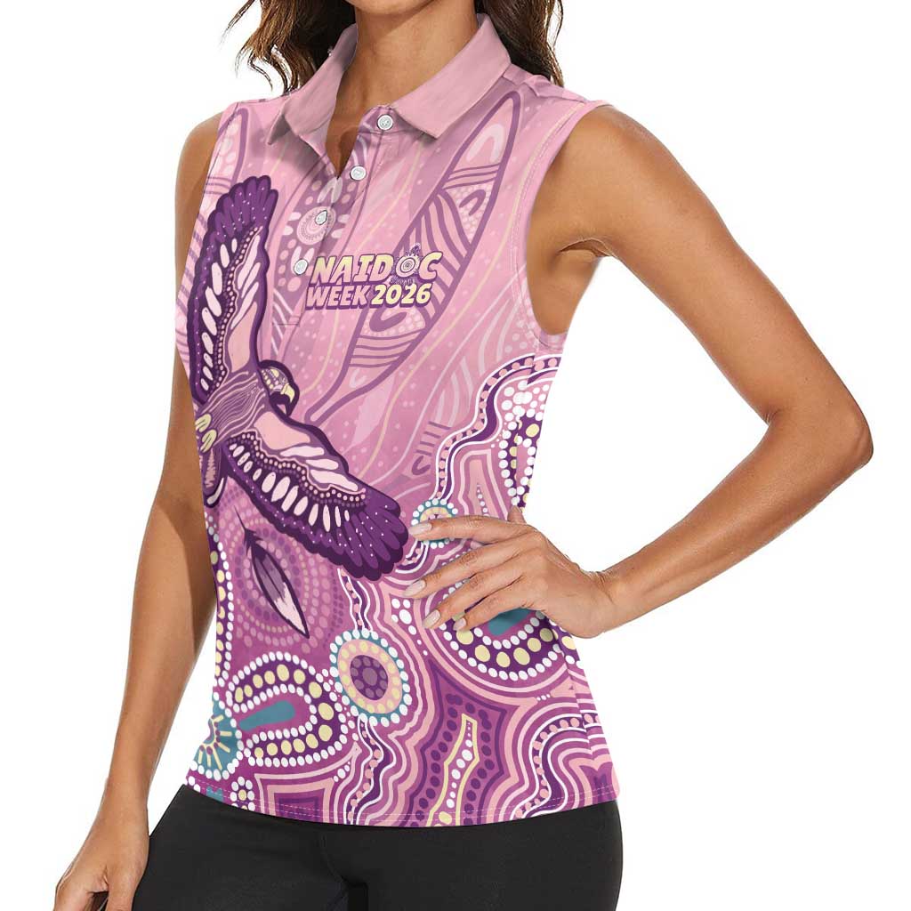 NAIDOC Week - 50 Years Deadly Women Sleeveless Polo Shirt Pastel Wings