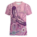 NAIDOC Week - 50 Years Deadly Women V-Neck T-Shirt Pastel Wings