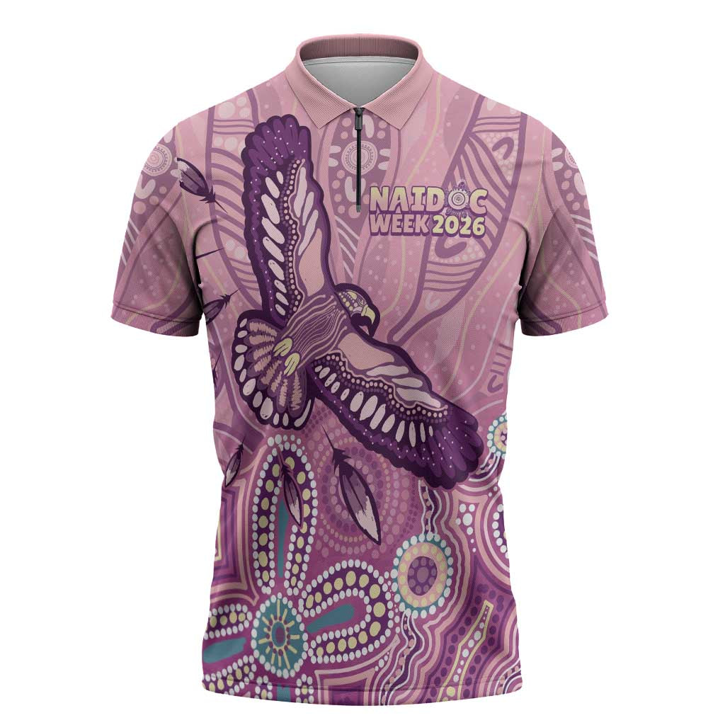 NAIDOC Week - 50 Years Deadly Zipper Polo Shirt Pastel Wings