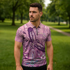 NAIDOC Week - 50 Years Deadly Zipper Polo Shirt Pastel Wings