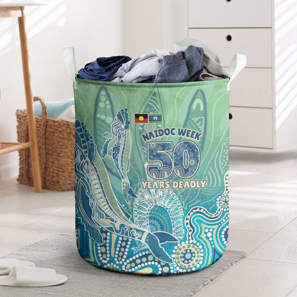 NAIDOC Week - 50 Years Deadly Torres Strait Laundry Basket Pastel Waves