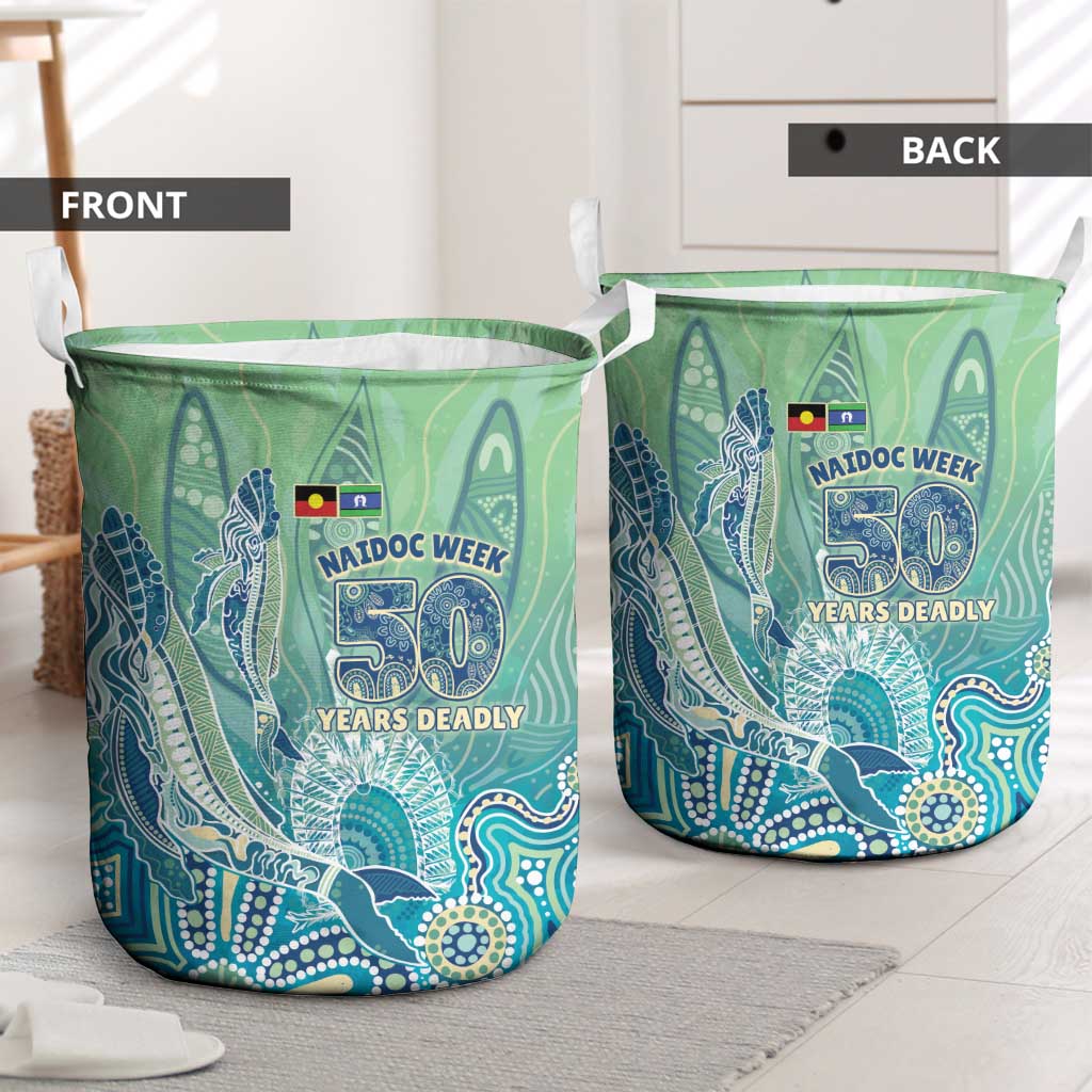 NAIDOC Week - 50 Years Deadly Torres Strait Laundry Basket Pastel Waves
