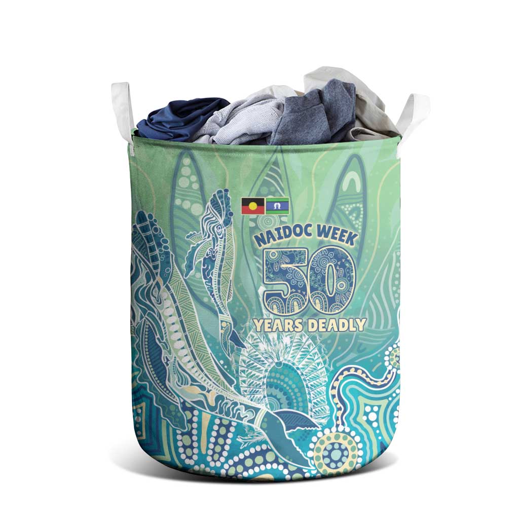 NAIDOC Week - 50 Years Deadly Torres Strait Laundry Basket Pastel Waves