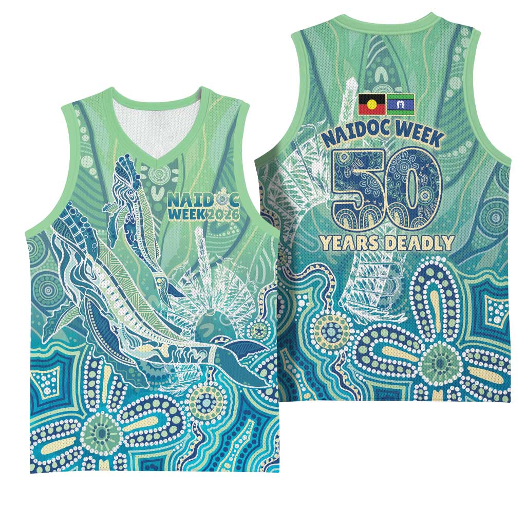 NAIDOC Week - 50 Years Deadly Torres Strait Basketball Jersey Pastel Waves