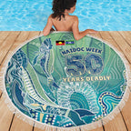 NAIDOC Week - 50 Years Deadly Torres Strait Beach Blanket Pastel Waves