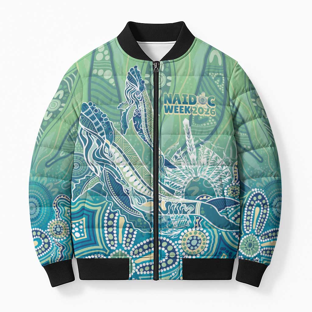 NAIDOC Week - 50 Years Deadly Torres Strait Bomber Puffer Jacket Pastel Waves