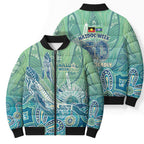 NAIDOC Week - 50 Years Deadly Torres Strait Bomber Puffer Jacket Pastel Waves