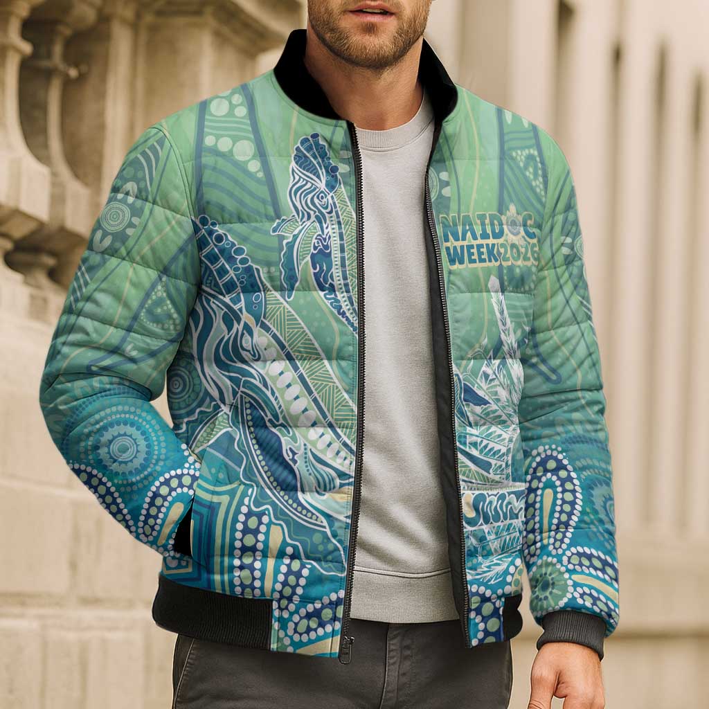 NAIDOC Week - 50 Years Deadly Torres Strait Bomber Puffer Jacket Pastel Waves