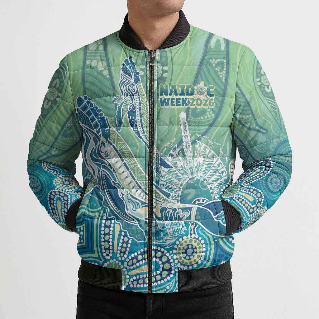 NAIDOC Week - 50 Years Deadly Torres Strait Bomber Puffer Jacket Pastel Waves