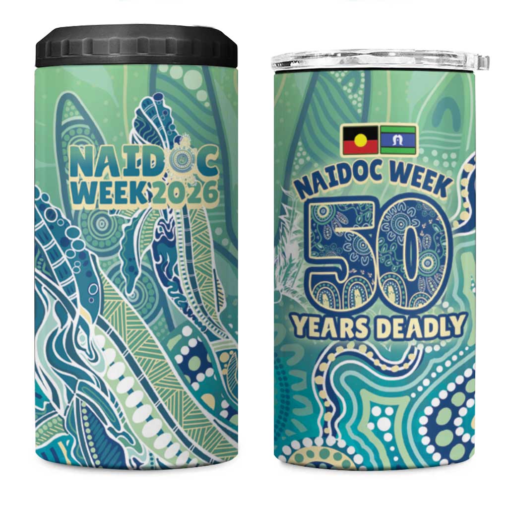 NAIDOC Week - 50 Years Deadly Torres Strait 4 in 1 Can Cooler Tumbler Pastel Waves