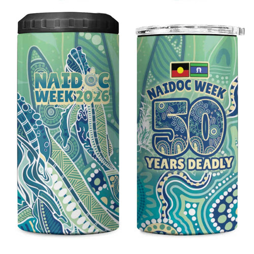 NAIDOC Week - 50 Years Deadly Torres Strait 4 in 1 Can Cooler Tumbler Pastel Waves