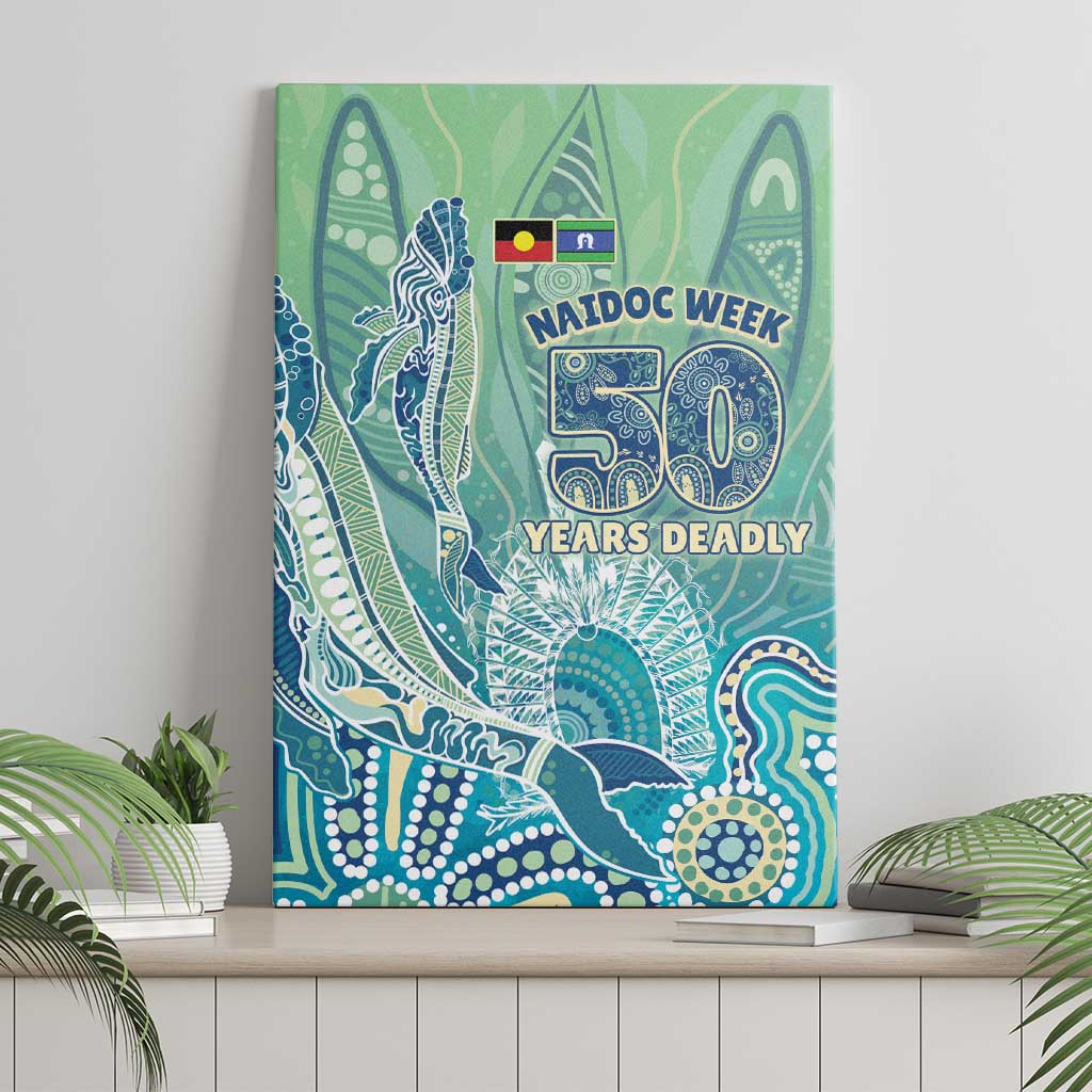 NAIDOC Week - 50 Years Deadly Torres Strait Canvas Wall Art Pastel Waves