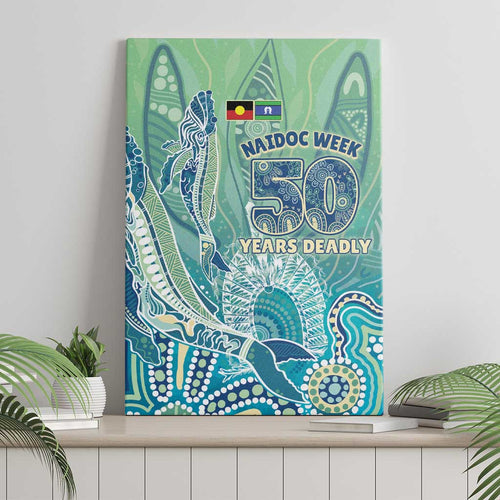 NAIDOC Week - 50 Years Deadly Torres Strait Canvas Wall Art Pastel Waves
