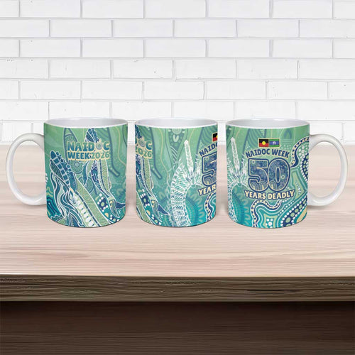 NAIDOC Week - 50 Years Deadly Torres Strait Ceramic Mug Pastel Waves