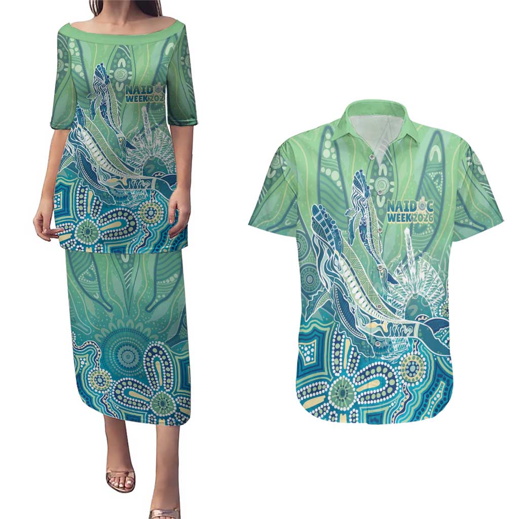 NAIDOC Week - 50 Years Deadly Torres Strait Couples Matching Puletasi and Hawaiian Shirt Pastel Waves