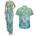 NAIDOC Week - 50 Years Deadly Torres Strait Couples Matching Tank Maxi Dress and Hawaiian Shirt Pastel Waves