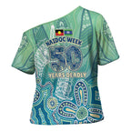 NAIDOC Week - 50 Years Deadly Torres Strait Cross Shoulder Shirt Pastel Waves