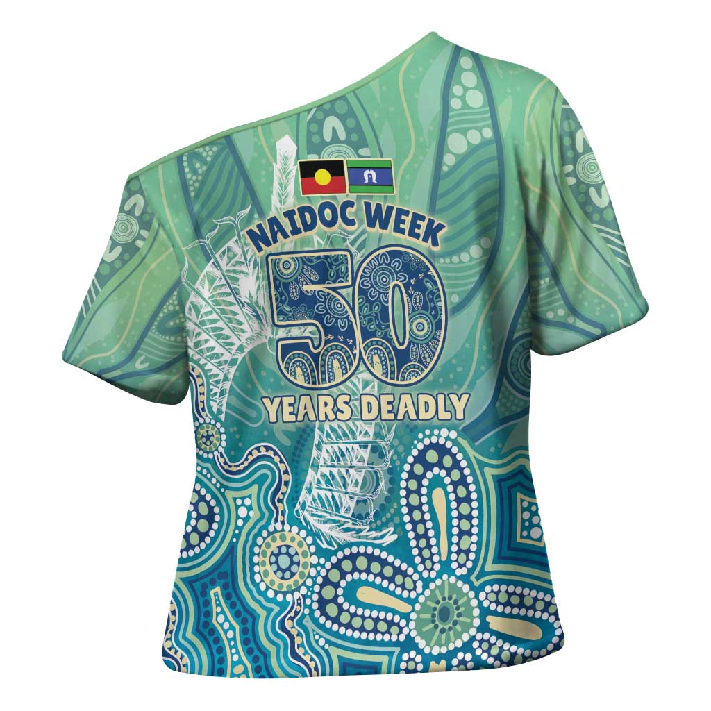 NAIDOC Week - 50 Years Deadly Torres Strait Cross Shoulder Shirt Pastel Waves