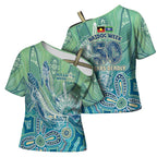 NAIDOC Week - 50 Years Deadly Torres Strait Cross Shoulder Shirt Pastel Waves