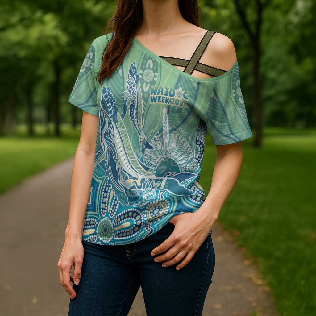 NAIDOC Week - 50 Years Deadly Torres Strait Cross Shoulder Shirt Pastel Waves