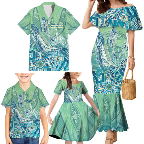 NAIDOC Week - 50 Years Deadly Torres Strait Family Matching Mermaid Dress and Hawaiian Shirt Pastel Waves