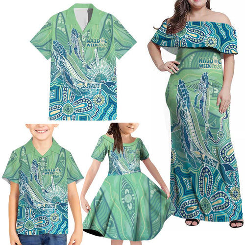 NAIDOC Week - 50 Years Deadly Torres Strait Family Matching Off Shoulder Maxi Dress and Hawaiian Shirt Pastel Waves