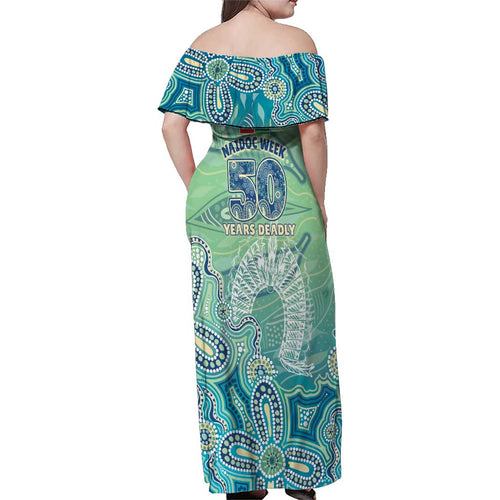 NAIDOC Week - 50 Years Deadly Torres Strait Family Matching Off Shoulder Maxi Dress and Hawaiian Shirt Pastel Waves