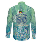 NAIDOC Week - 50 Years Deadly Torres Strait Family Matching Off Shoulder Short Dress and Hawaiian Shirt Pastel Waves