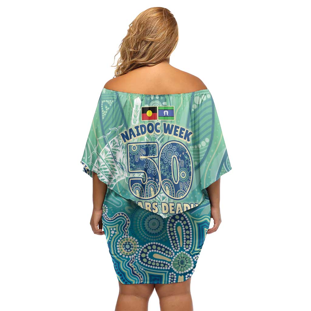 NAIDOC Week - 50 Years Deadly Torres Strait Family Matching Off Shoulder Short Dress and Hawaiian Shirt Pastel Waves