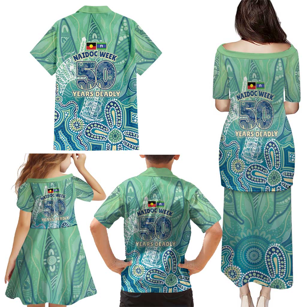 NAIDOC Week - 50 Years Deadly Torres Strait Family Matching Puletasi and Hawaiian Shirt Pastel Waves