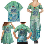 NAIDOC Week - 50 Years Deadly Torres Strait Family Matching Summer Maxi Dress and Hawaiian Shirt Pastel Waves