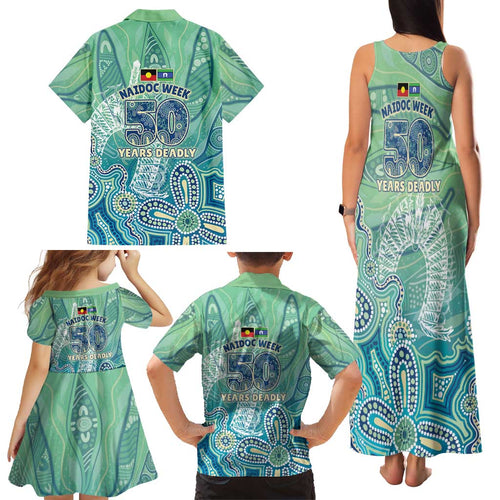 NAIDOC Week - 50 Years Deadly Torres Strait Family Matching Tank Maxi Dress and Hawaiian Shirt Pastel Waves