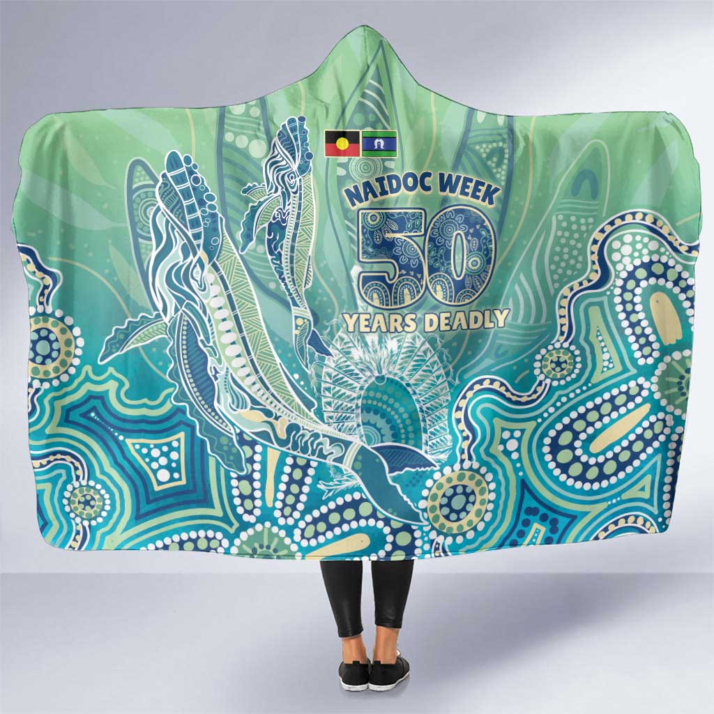 NAIDOC Week - 50 Years Deadly Torres Strait Hooded Blanket Pastel Waves