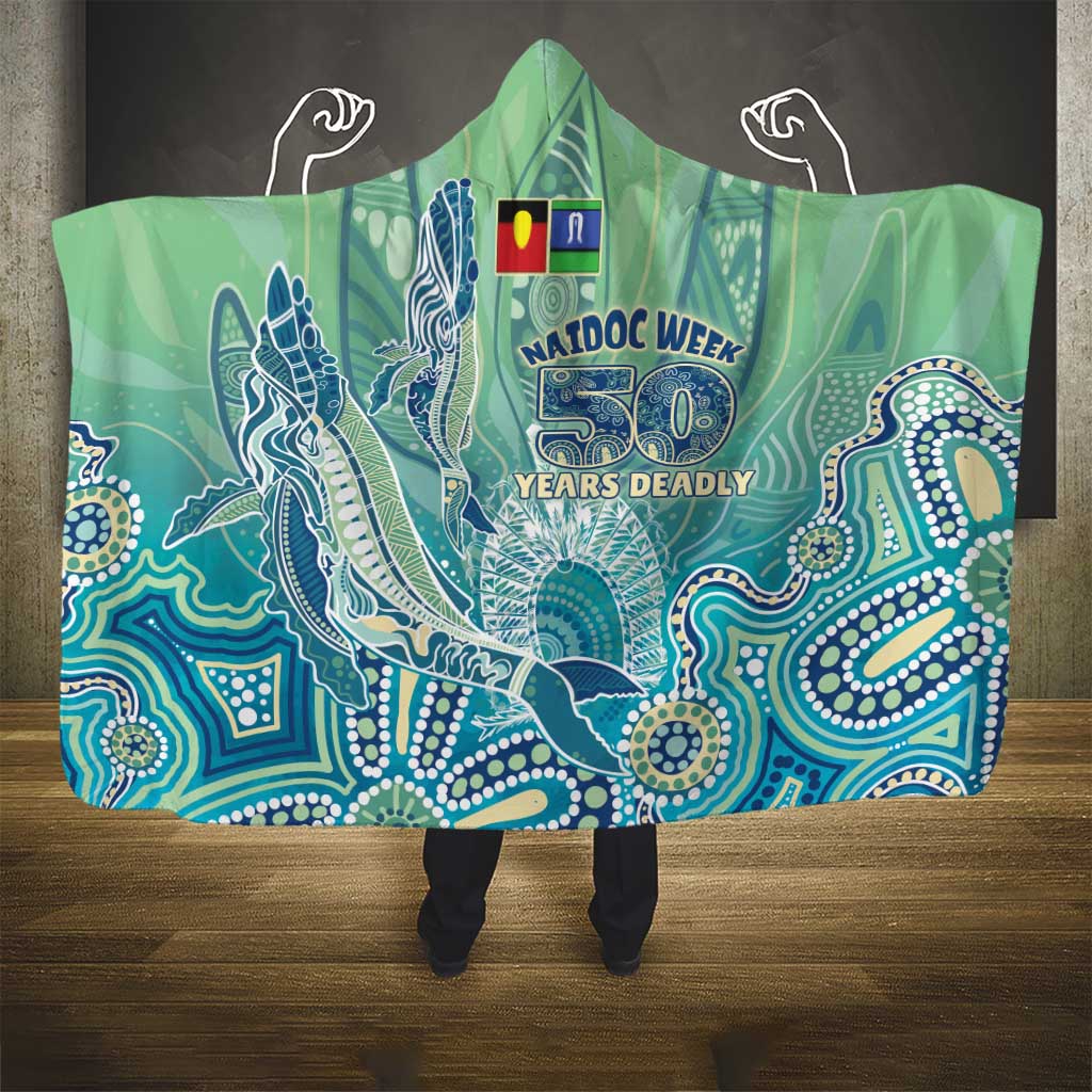 NAIDOC Week - 50 Years Deadly Torres Strait Hooded Blanket Pastel Waves